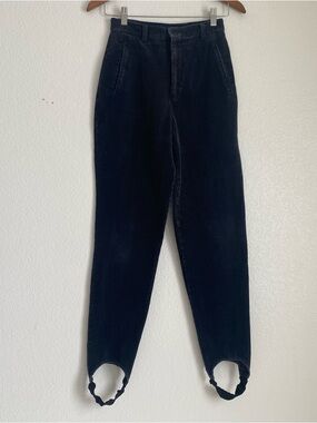Vintage Gap corduroy stirrup loop end pants pants, black, 5/6